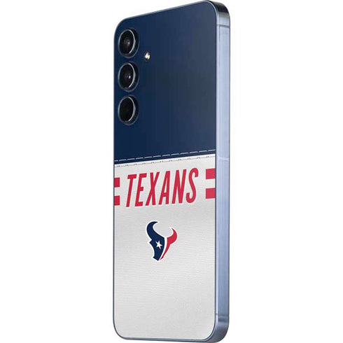 NFL Houston Texans White Striped Galaxy A55 5G Skin